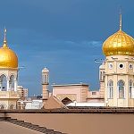 Twin towers of Juma Masjid mosque in Durban South Africa. A top 10 tourist attraction as featured on durbanvibe.co.za Durban tourist information and what's on in Durban website