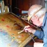 Artist at work at the Elizabeth Gordon Gallery in Durban South Africa as featured on the durbanvibe.co.za what's on in Durban and Durban attractions tourist information website